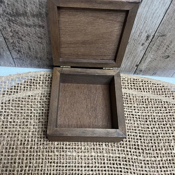Vintage Pressed Flower Wooden Trinket Box Floral Inlay Jewelry Box Cottagecore - Picture 5 of 7
